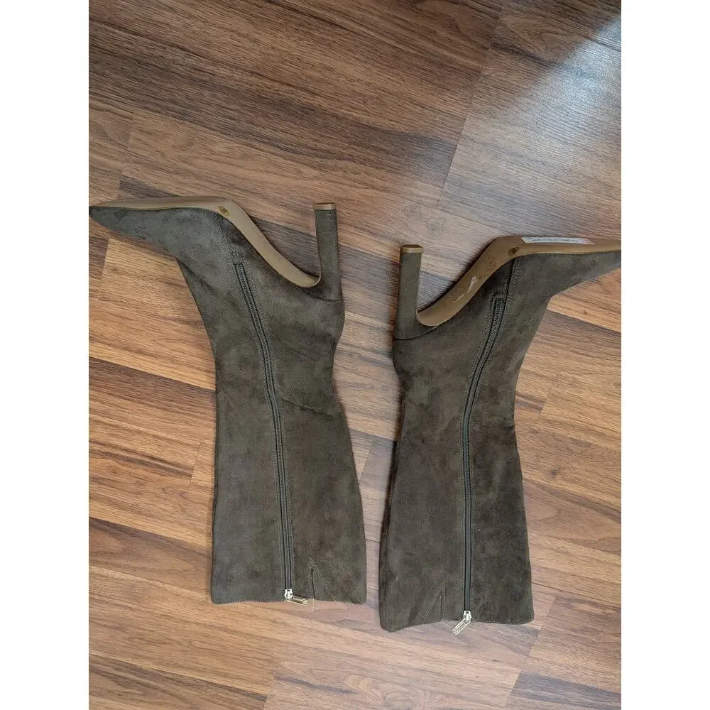 Jessica Simpson Noyaa Sable Faux Suede Knee High Boots Size 7.5 Chocolate Brown